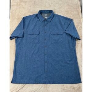 Croft & Barrow Quick dry Polo Shirts Men Sze 2XL Blue Button Up Short Sleeve EUC